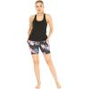 imageHawaii Hangover Womens Athletic Sportswear Solid Tank Top and Patterned Bike Shorts SetLotus and Orchid Black