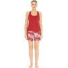 imageHawaii Hangover Womens Athletic Sportswear Solid Tank Top and Patterned Bike Shorts SetLotus and Orchid Red