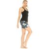 imageHawaii Hangover Womens Athletic Sportswear Solid Tank Top and Patterned Bike Shorts SetWispy Cereus Black