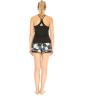 imageHawaii Hangover Womens Athletic Sportswear Solid Tank Top and Patterned Tennis Shorts SetWispy Cereus Black