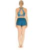 imageWomens Athletic Sportswear Patterned Bra Top and Solid Tennis Shorts SetCrayon Palms Green
