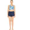 imageWomens Athletic Sportswear Patterned Bra Top and Solid Tennis Shorts SetFirebird Blue White