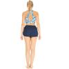 imageWomens Athletic Sportswear Patterned Bra Top and Solid Tennis Shorts SetFirebird Blue White