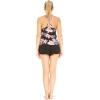 imageWomens Athletic Sportswear Patterned Tank Top and Solid Tennis Shorts with Tights SetLotus and Orchid Black