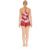 imageWomens Athletic Sportswear Patterned Tank Top and Solid Tennis Shorts with Tights SetLotus and Orchid Red