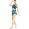 imageWomens Athletic Sportswear Solid Bra Top and Patterned Tennis Shorts SetCrayon Palms Green