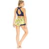 imageWomens Athletic Sportswear Solid Bra Top and Patterned Tennis Shorts SetGarden Poppy Yellow