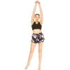 imageWomens Athletic Sportswear Solid Bra Top and Patterned Tennis Shorts SetLotus and Orchid Black