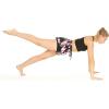 imageWomens Athletic Sportswear Solid Bra Top and Patterned Tennis Shorts SetLotus and Orchid Black