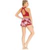 imageWomens Athletic Sportswear Solid Bra Top and Patterned Tennis Shorts SetLotus and Orchid Red
