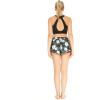 imageWomens Athletic Sportswear Solid Bra Top and Patterned Tennis Shorts SetWispy Cereus Black