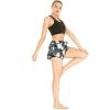 imageWomens Athletic Sportswear Solid Bra Top and Patterned Tennis Shorts SetWispy Cereus Black