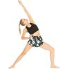 imageWomens Athletic Sportswear Solid Bra Top and Patterned Tennis Shorts SetWispy Cereus Black