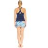 imageWomens Athletic Sportswear Solid Tank Top and Patterned Skorts with Tights SetFirebird Blue White
