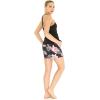 imageWomens Athletic Sportswear Solid Tank Top and Patterned Skorts with Tights SetLotus and Orchid Black