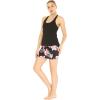 imageWomens Athletic Sportswear Solid Tank Top and Patterned Skorts with Tights SetLotus and Orchid Black