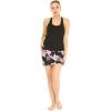 imageWomens Athletic Sportswear Solid Tank Top and Patterned Skorts with Tights SetLotus and Orchid Black