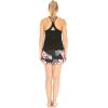 imageWomens Athletic Sportswear Solid Tank Top and Patterned Skorts with Tights SetLotus and Orchid Black