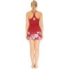 imageWomens Athletic Sportswear Solid Tank Top and Patterned Skorts with Tights SetLotus and Orchid Red