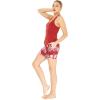 imageWomens Athletic Sportswear Solid Tank Top and Patterned Skorts with Tights SetLotus and Orchid Red