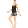 imageWomens Athletic Sportswear Solid Tank Top and Patterned Skorts with Tights SetWispy Cereus Black