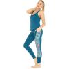 imageWomens Athletic Sportswear Solid Tank Top and Side Floral Legging SetCrayon Palms Green