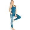 imageWomens Athletic Sportswear Solid Tank Top and Side Floral Legging SetCrayon Palms Green