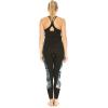 imageWomens Athletic Sportswear Solid Tank Top and Side Floral Legging SetWispy Cereus Black