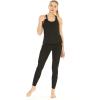 imageWomens Athletic Sportswear Solid Tank Top and Side Floral Legging SetWispy Cereus Black