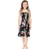 imageGirl Hawaiian Elastic Top Strap Dress in Pink SunsetHibiscus Black