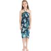 imageGirl Hawaiian Halter Dress in Orchid Breeze NavyOrchid Breeze Navy