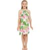 imageGirl Hawaiian Round Neck with Ruffle Dress in Lotus and OrchidLotus and Orchid