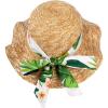 imageGirl Straw Beach Ruffle Edge Sun Hat with Tropical Print Bands