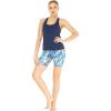 imageHawaii Hangover Womens Athletic Sportswear Solid Tank Top and Patterned Bike Shorts SetFirebird Blue White