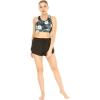 imageWomens Athletic Sportswear Patterned Bra Top and Solid Tennis Shorts SetWispy Cereus Black