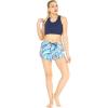 imageWomens Athletic Sportswear Solid Bra Top and Patterned Tennis Shorts SetFirebird Blue White