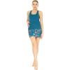 imageWomens Athletic Sportswear Solid Tank Top and Patterned Skorts with Tights SetCrayon Palms Green