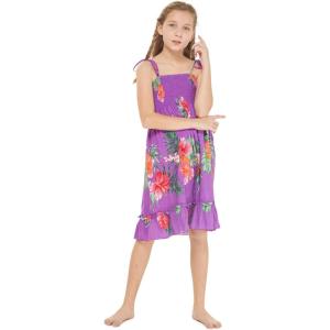imageGirl Hawaiian Elastic Top Strap Dress in Pretty Tropical Hot PinkPretty Tropical Purple