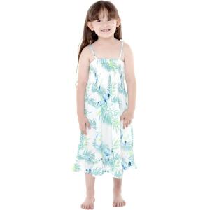 imageGirl Hawaiian Elastic Top Strap Dress in Wispy CereusOrchid Breeze White
