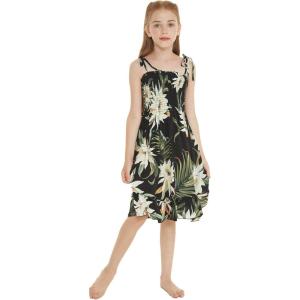imageGirl Hawaiian Elastic Top Strap Dress in Wispy CereusWispy Cereus Black
