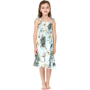 imageGirl Hawaiian Elastic Top Strap Dress in Wispy CereusWispy Cereus Light Blue