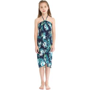 imageGirl Hawaiian Halter Dress in Orchid Breeze NavyOrchid Breeze Navy
