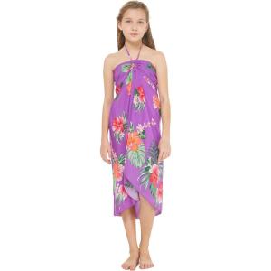 imageGirl Hawaiian Halter Dress in Pretty Tropical Hot PinkPretty Tropical Purple