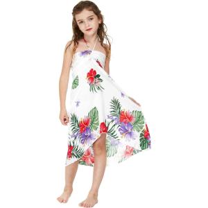 imageGirl Hawaiian Halter Dress in Pretty Tropical Hot PinkPretty Tropical White