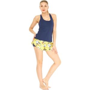 imageHawaii Hangover Womens Athletic Sportswear Solid Tank Top and Patterned Tennis Shorts SetGarden Poppy Yellow
