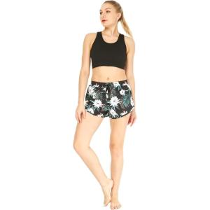 imageWomens Athletic Sportswear Solid Bra Top and Patterned Tennis Shorts SetWispy Cereus Black