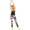imageHawaii Hangover Womens Athletic Sportswear Solid Tank Top and Patterned Legging SetLotus and Orchid Black