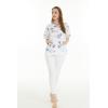 imageHawaiian Print Cotton 2 Pockets Scrub Top in Classic Map and Dolphin WhiteClassic Map and Dolphin White