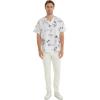 imageHawaiian Print Cotton 2 Pockets Scrub Top in Classic Map and Dolphin WhiteClassic Map and Dolphin White