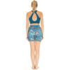 imageWomens Athletic Sportswear Solid Bra Top and Patterned Bike Shorts SetCrayon Palms Green